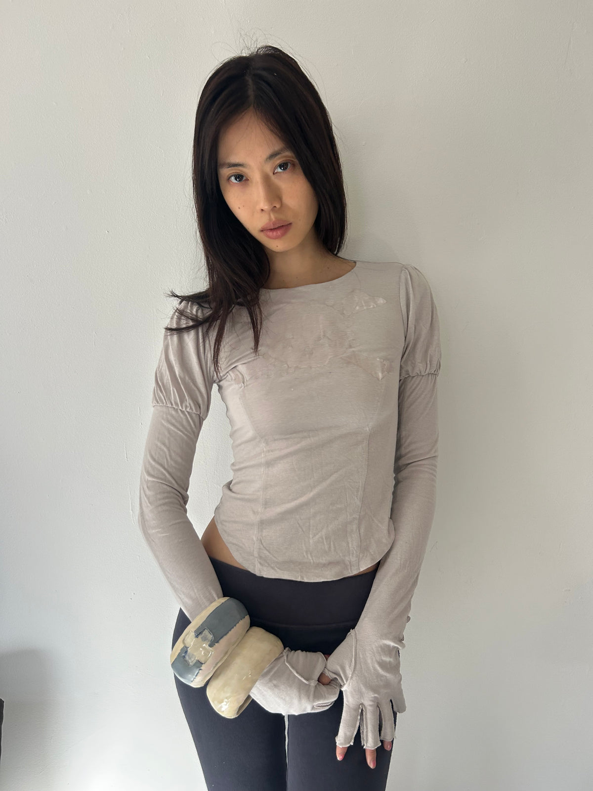 custom printed ‘rehearsal’ long sleeve top