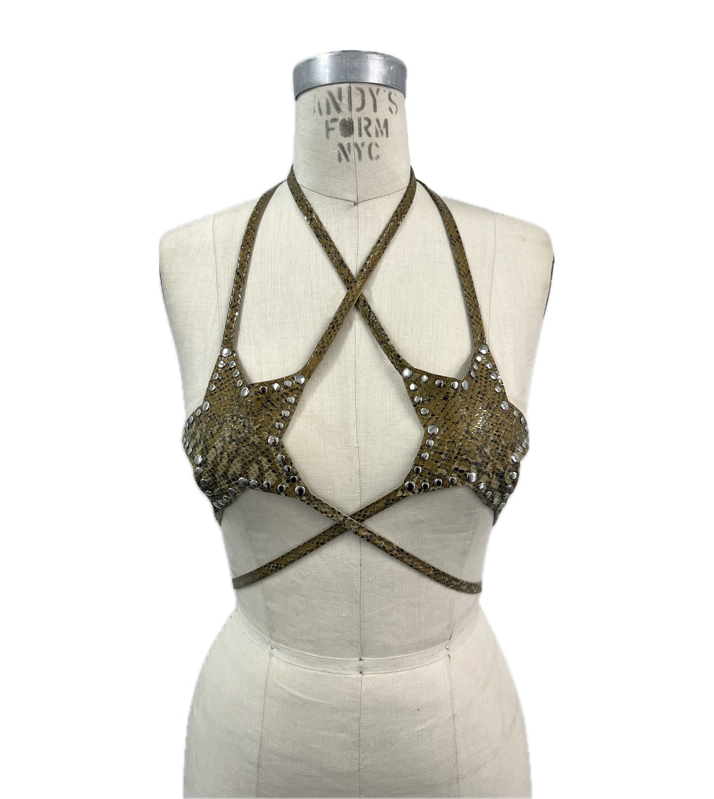 THE LEATHER STUD STAR TOP